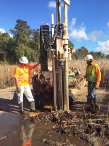 contractors test for creosote contaminants near the Brunswick River